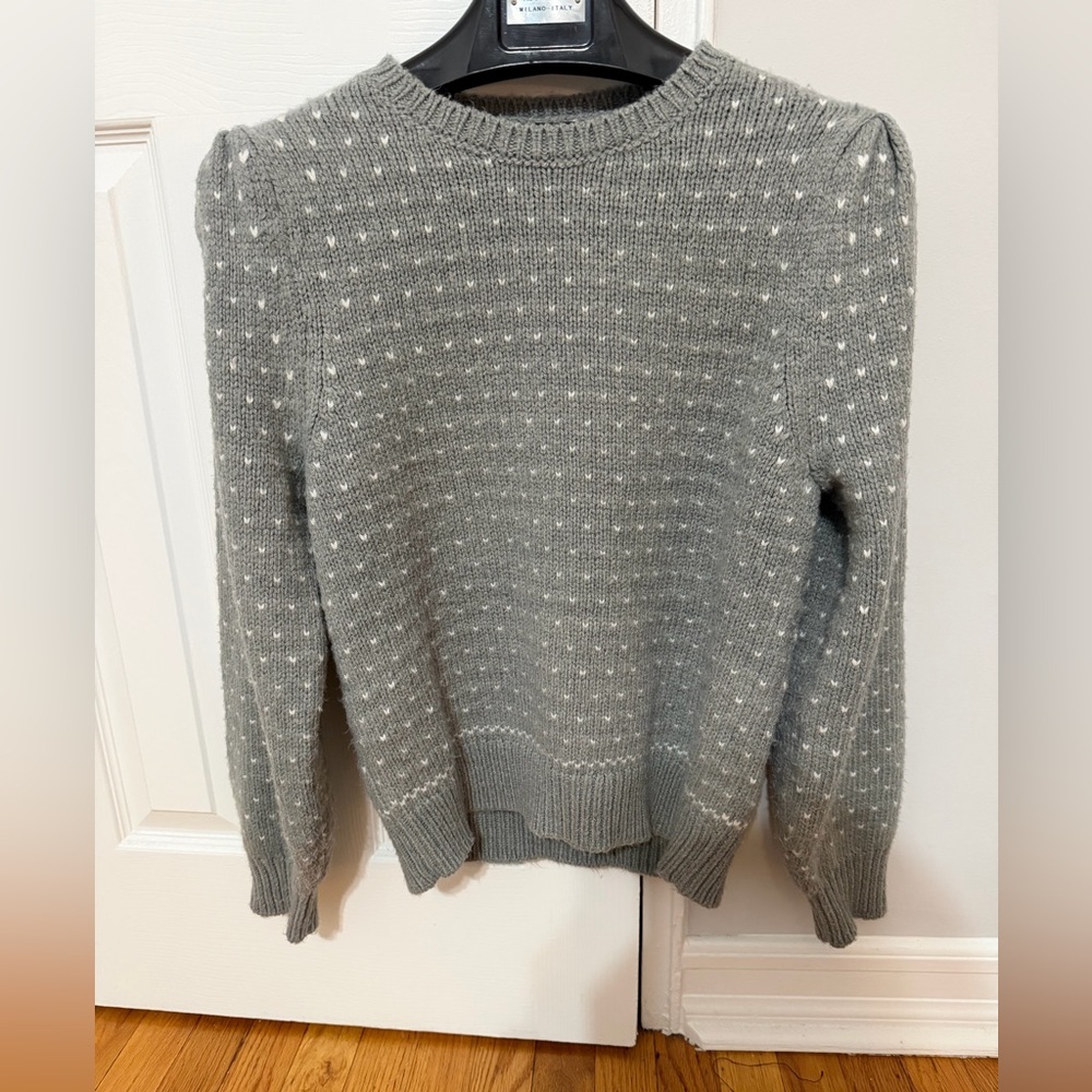 Ann Taylor Gray Dotted Jacquard Sweater – Size Medium - Picture 3 of 11